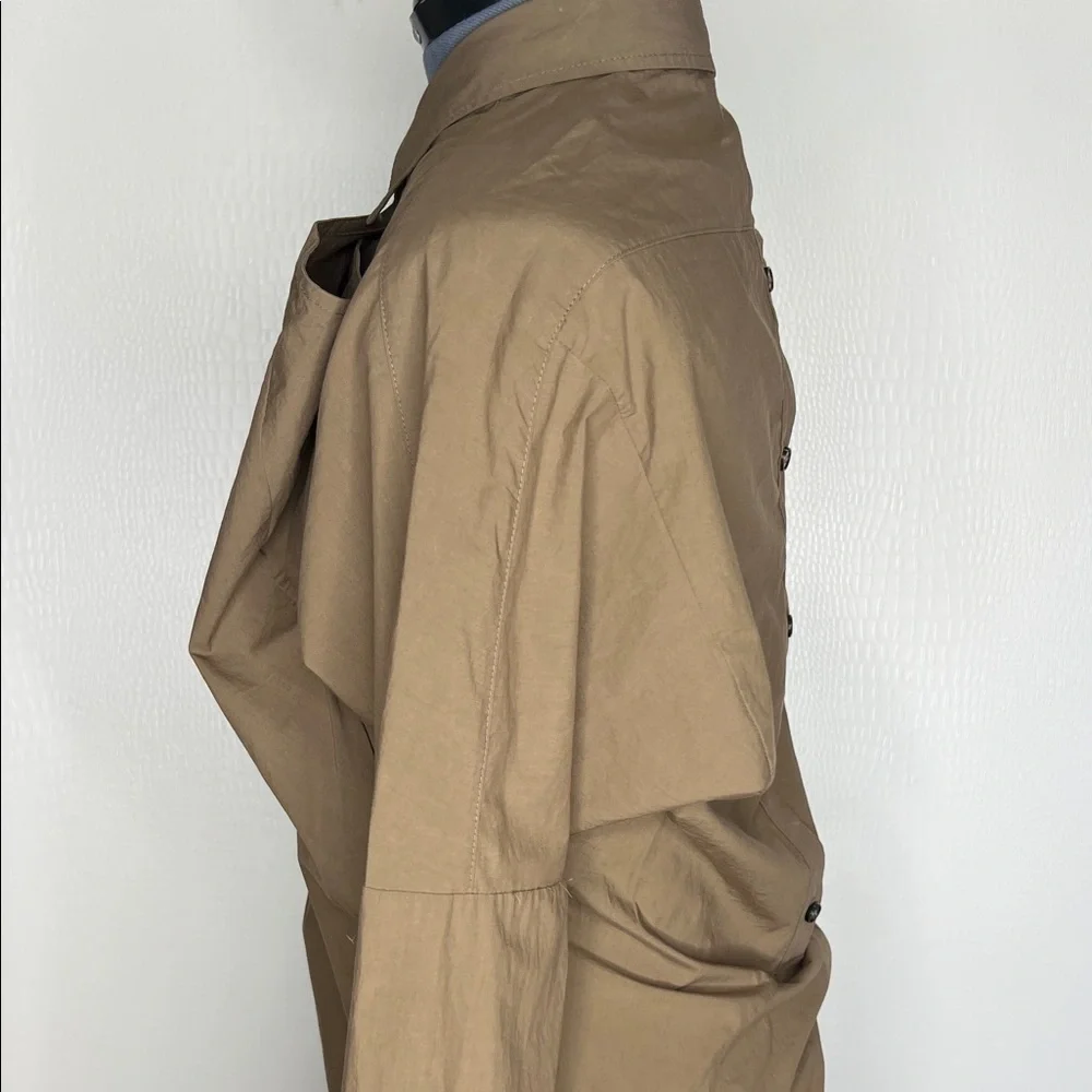 ALLSAINTS  Kika Brown Asymmetrical Shirt Dress - Picture 6 of 9